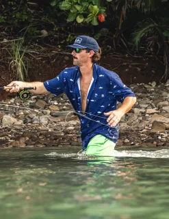 Huk Gear Button Downs-KC Tide Point Short Sleeve Button-Down Naval Academy Tuna Cheers