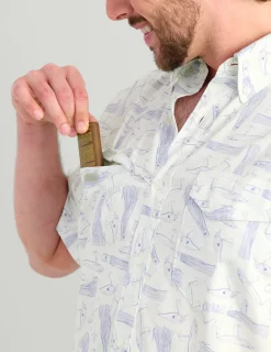 Huk Gear Button Downs-KC Tide Point Short Sleeve Button-Down White Lures