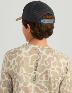 Huk Gear Performance Tops-Kids Airweight KC Printed Crew KC Sand Camo