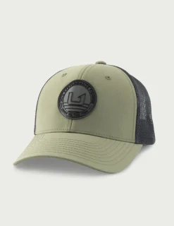 Huk Gear Hats-Kids Circle Patch Trucker Hat Moss