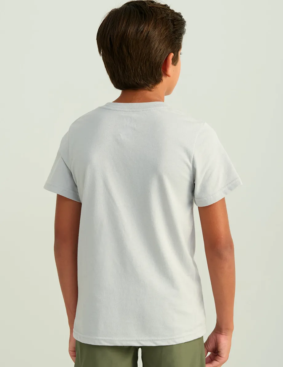 Huk Gear T-Shirts|Performance Tops-Kids Classic Logo Tee Harbor Mist