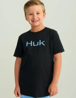 Huk Gear T-Shirts|Performance Tops-Kids Classic Logo Tee Black