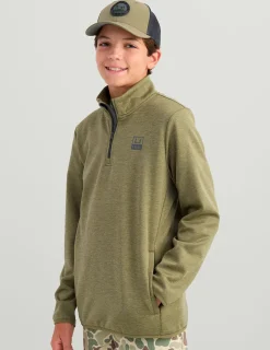 Huk Gear Hoodies & Pullovers|Performance Tops-Kids Coldfront+ 1/4 Zip Overland Heather