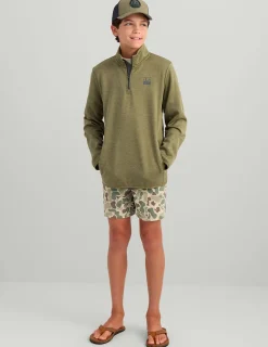 Huk Gear Hoodies & Pullovers|Performance Tops-Kids Coldfront+ 1/4 Zip Overland Heather