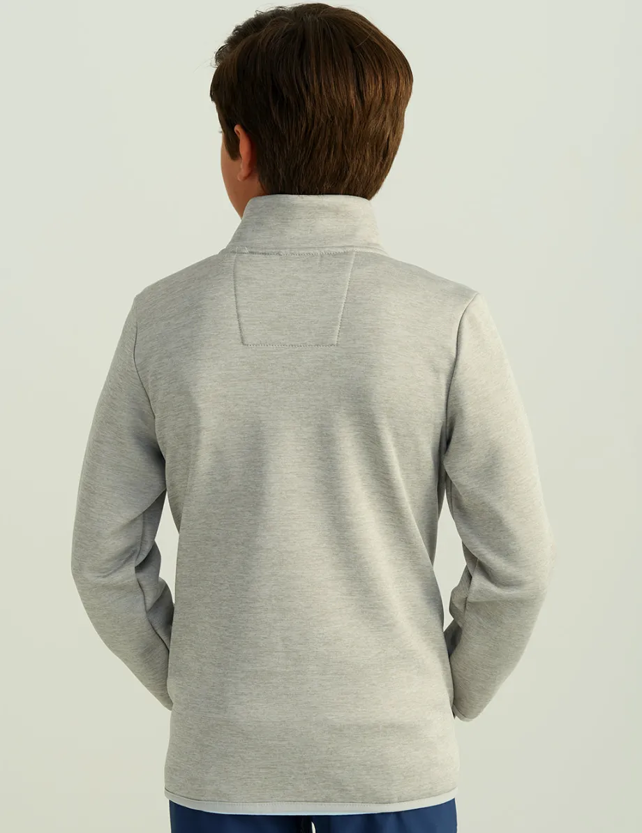 Huk Gear Hoodies & Pullovers|Performance Tops-Kids Coldfront+ 1/4 Zip Harbor Mist Heather