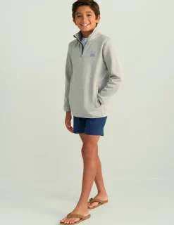 Huk Gear Hoodies & Pullovers|Performance Tops-Kids Coldfront+ 1/4 Zip Harbor Mist Heather