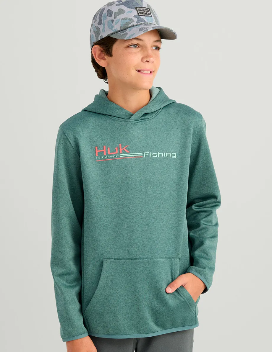 Huk Gear Hoodies & Pullovers|Performance Tops-Kids Coldfront+ Graphic Hoodie North Atlantic Heather