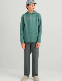Huk Gear Hoodies & Pullovers|Performance Tops-Kids Coldfront+ Graphic Hoodie North Atlantic Heather
