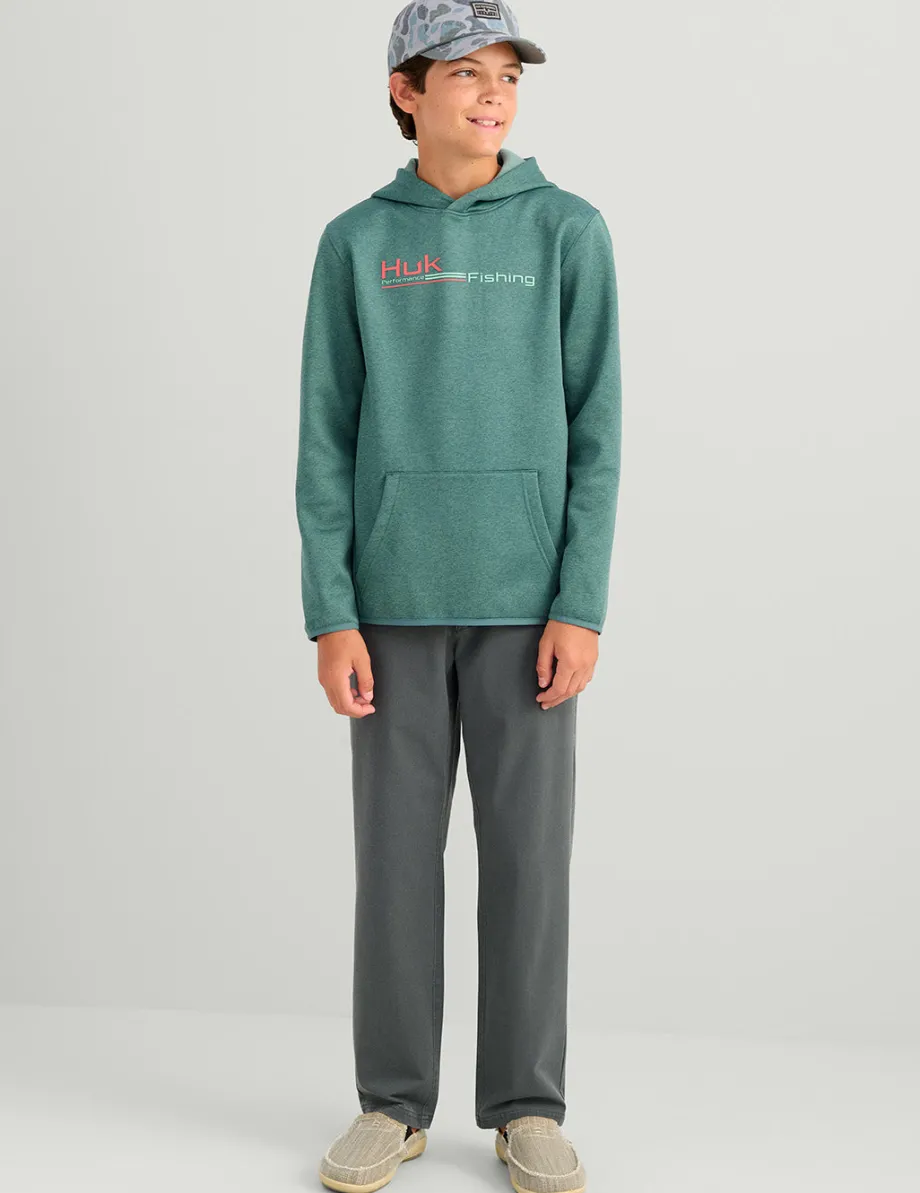 Huk Gear Hoodies & Pullovers|Performance Tops-Kids Coldfront+ Graphic Hoodie North Atlantic Heather