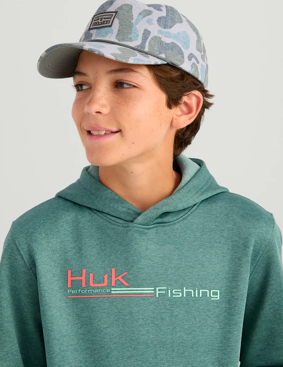 Huk Gear Hoodies & Pullovers|Performance Tops-Kids Coldfront+ Graphic Hoodie North Atlantic Heather