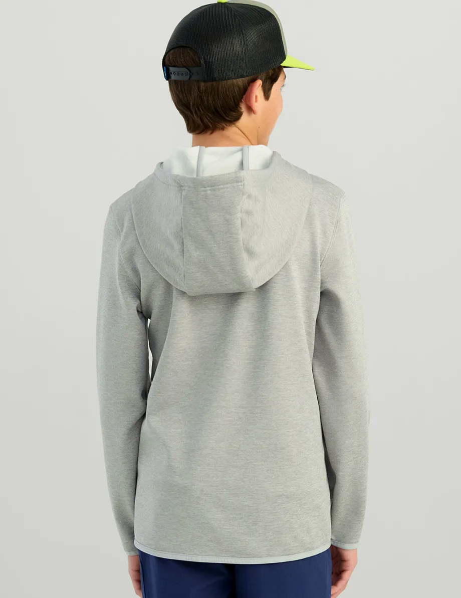 Huk Gear Hoodies & Pullovers|Performance Tops-Kids Coldfront+ Graphic Hoodie Harbor Mist Heather