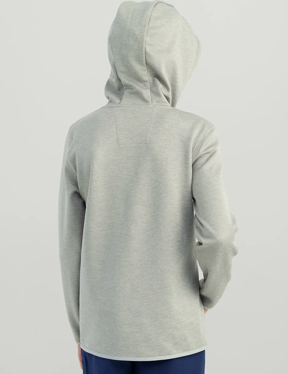 Huk Gear Hoodies & Pullovers|Performance Tops-Kids Coldfront+ Graphic Hoodie Harbor Mist Heather