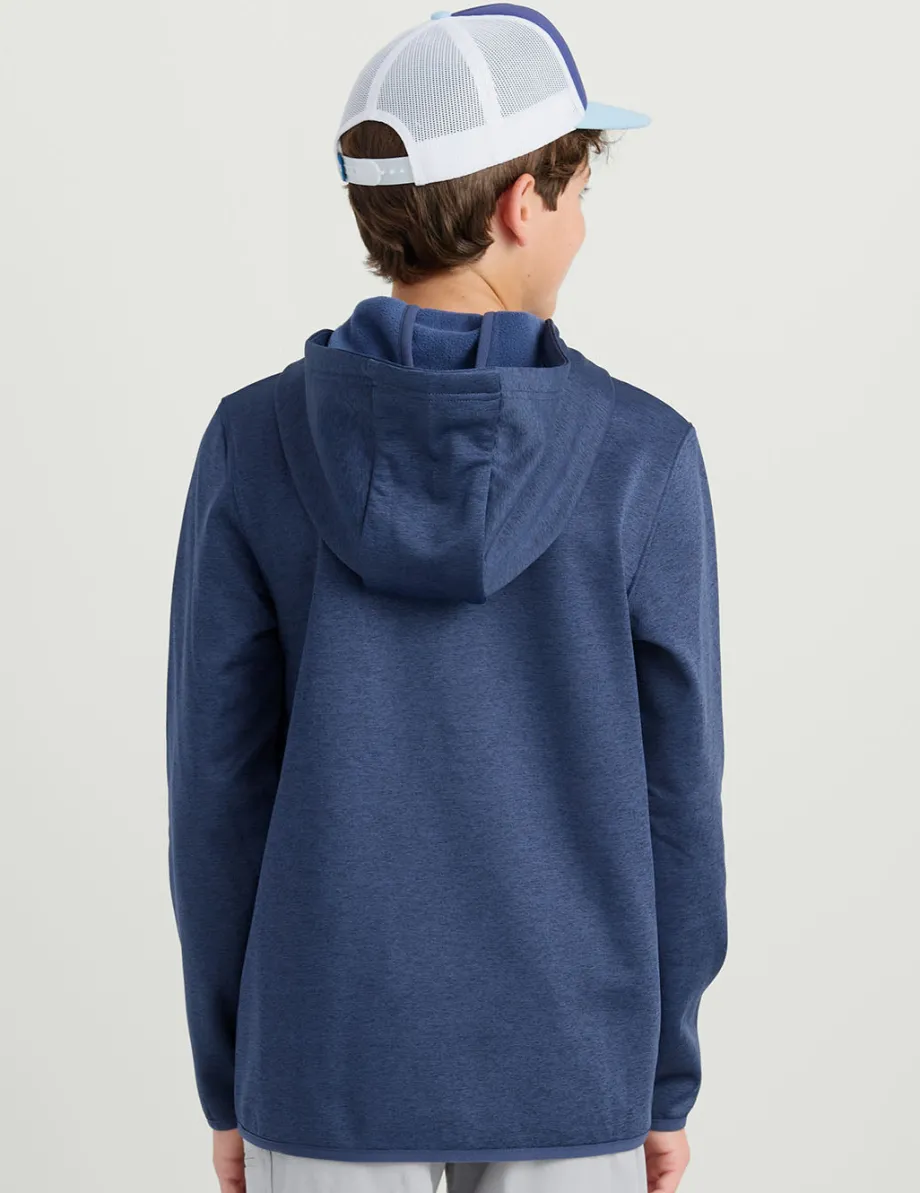 Huk Gear Hoodies & Pullovers|Performance Tops-Kids Coldfront+ Graphic Hoodie Naval Academy Heather