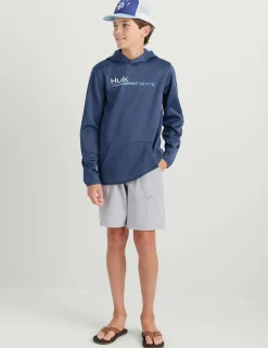 Huk Gear Hoodies & Pullovers|Performance Tops-Kids Coldfront+ Graphic Hoodie Naval Academy Heather