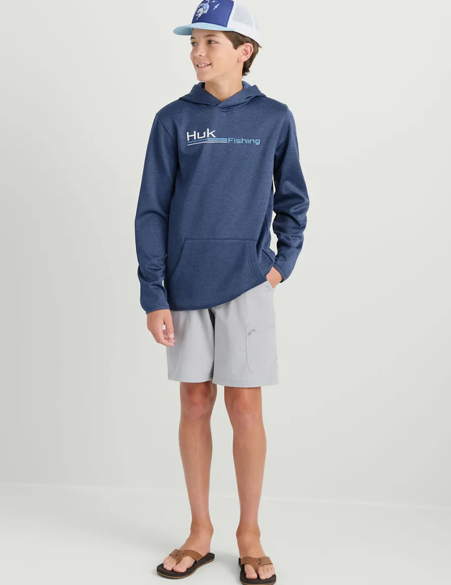 Huk Gear Hoodies & Pullovers|Performance Tops-Kids Coldfront+ Graphic Hoodie Naval Academy Heather