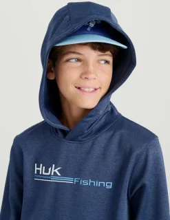 Huk Gear Hoodies & Pullovers|Performance Tops-Kids Coldfront+ Graphic Hoodie Naval Academy Heather