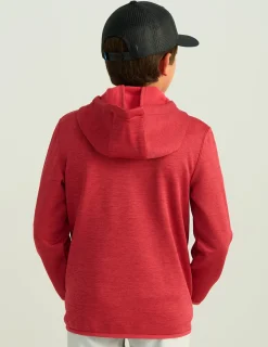 Huk Gear Hoodies & Pullovers-Kids Coldfront+ Hoodie Scarlet Blaze Heather