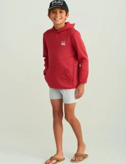 Huk Gear Hoodies & Pullovers-Kids Coldfront+ Hoodie Scarlet Blaze Heather