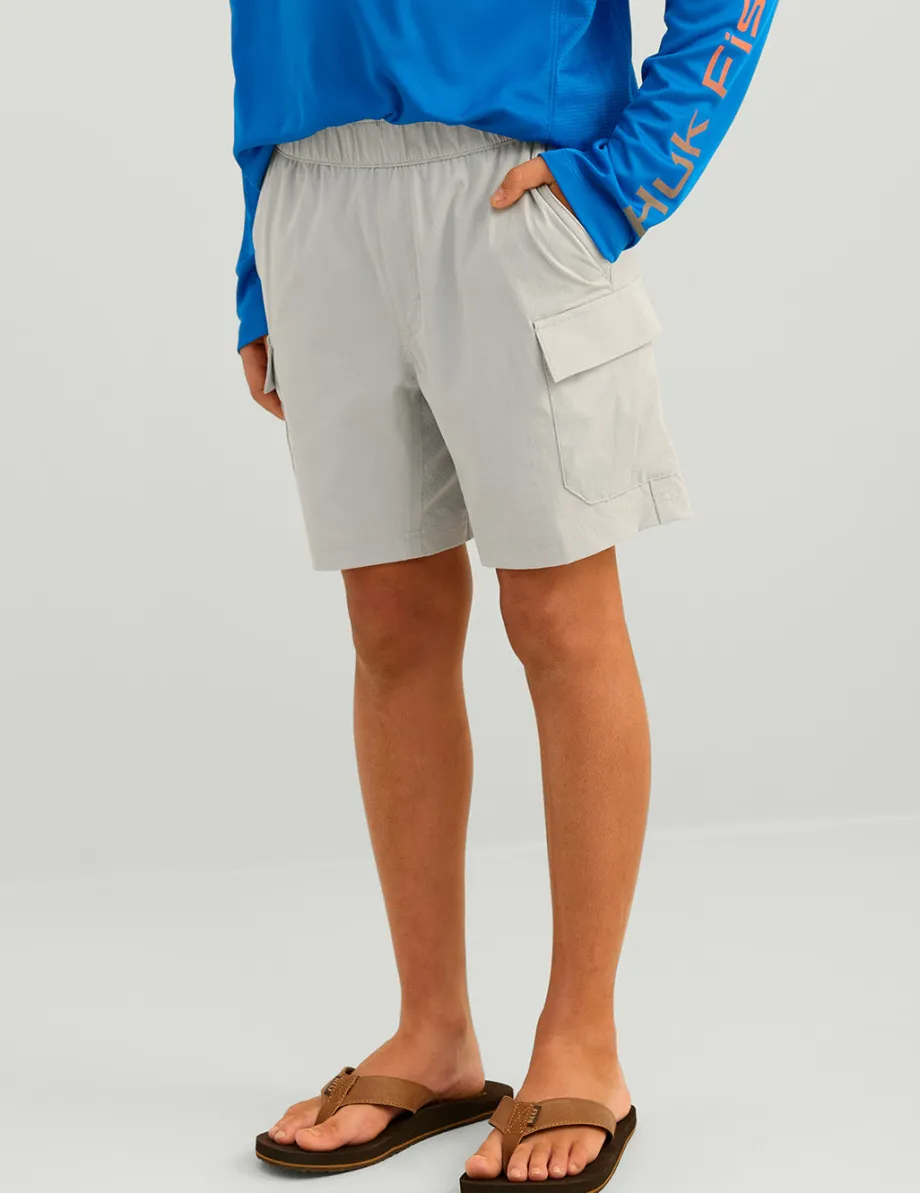 Huk Gear Shorts-Kids Creekbed Cargo Short Harbor Mist