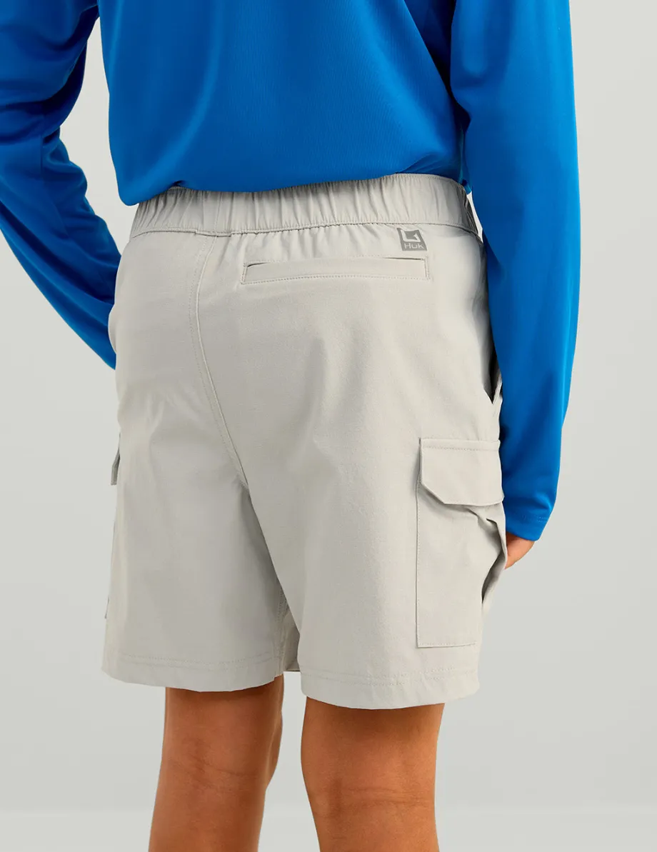 Huk Gear Shorts-Kids Creekbed Cargo Short Harbor Mist
