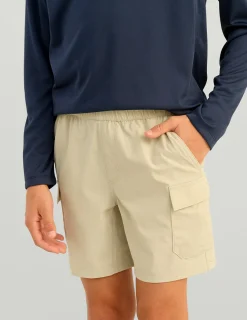 Huk Gear Shorts-Kids Creekbed Cargo Short Khaki