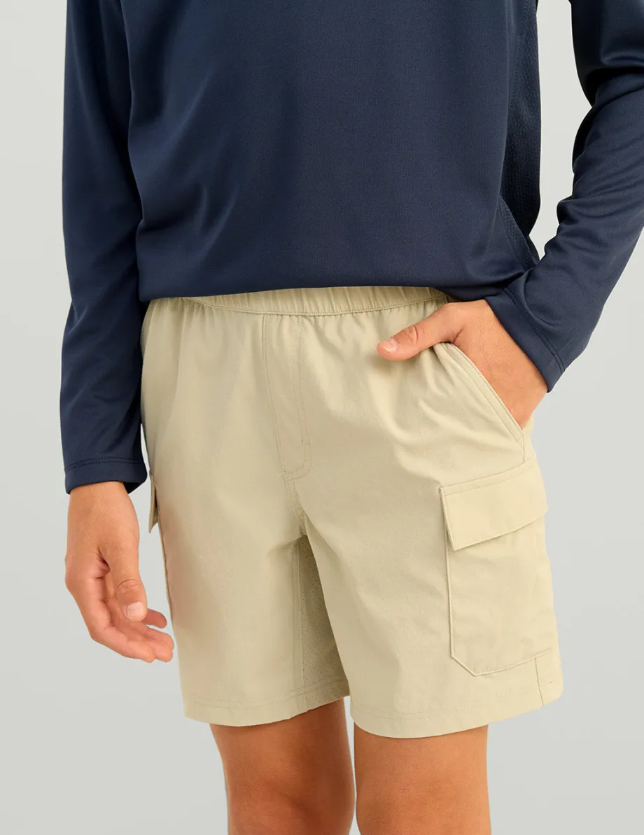Huk Gear Shorts-Kids Creekbed Cargo Short Khaki