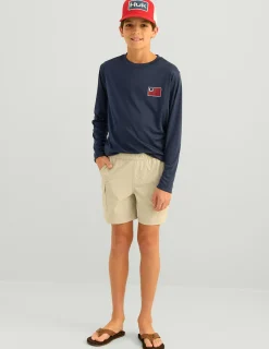 Huk Gear Shorts-Kids Creekbed Cargo Short Khaki