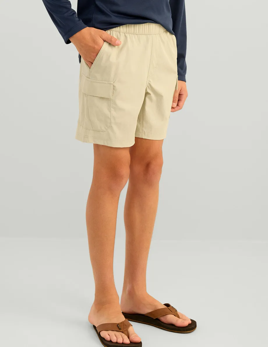 Huk Gear Shorts-Kids Creekbed Cargo Short Khaki