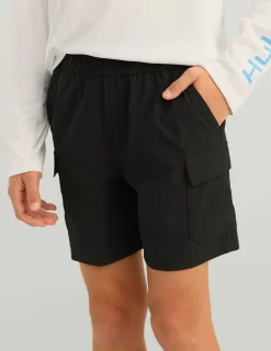Huk Gear Shorts-Kids Creekbed Cargo Short Black