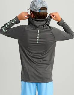 Huk Gear Performance Tops-Kids Glow Pursuit Performance Hoodie Volcanic Ash