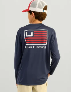 Huk Gear Performance Tops-Kids Huk And Bars Pursuit Performance Crew Naval Academy