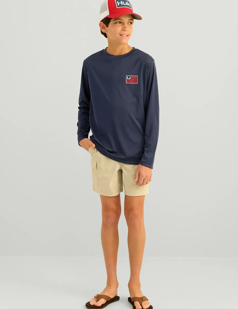 Huk Gear Performance Tops-Kids Huk And Bars Pursuit Performance Crew Naval Academy