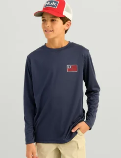 Huk Gear Performance Tops-Kids Huk And Bars Pursuit Performance Crew Naval Academy