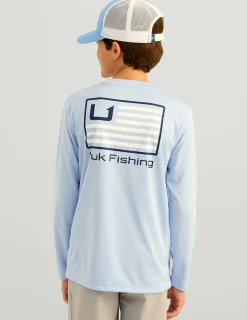 Huk Gear Performance Tops-Kids Huk And Bars Pursuit Performance Crew Windsurfer