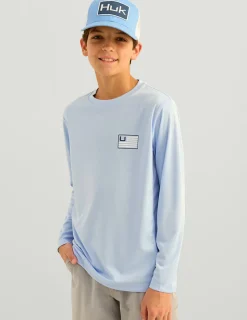 Huk Gear Performance Tops-Kids Huk And Bars Pursuit Performance Crew Windsurfer