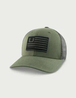 Huk Gear Hats-Kids Huk And Bars Trucker Hat Moss