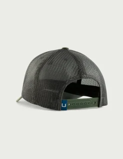 Huk Gear Hats-Kids Huk And Bars Trucker Hat Moss