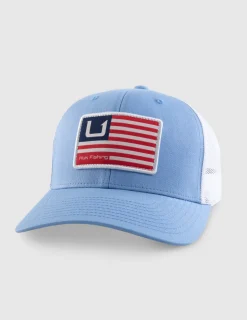 Huk Gear Hats-Kids Huk And Bars Trucker Hat Marolina Blue