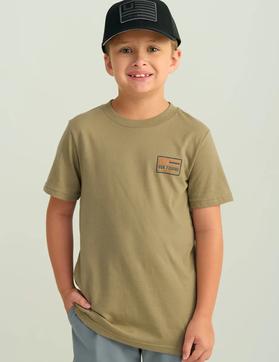 Huk Gear Hats-Kids Huk And Bars Trucker Hat Black