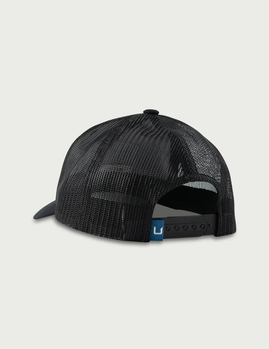 Huk Gear Hats-Kids Huk And Bars Trucker Hat Black
