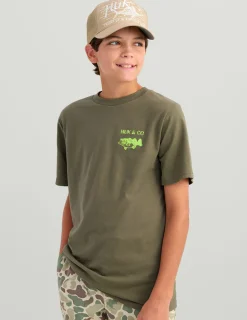 Huk Gear T-Shirts-Kids Huk and Co Tee Moss