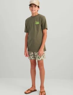 Huk Gear T-Shirts-Kids Huk and Co Tee Moss