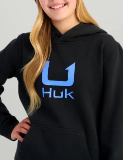 Huk Gear Hoodies & Pullovers-Kids Huk Barb U Cotton Fleece Hoodie Black