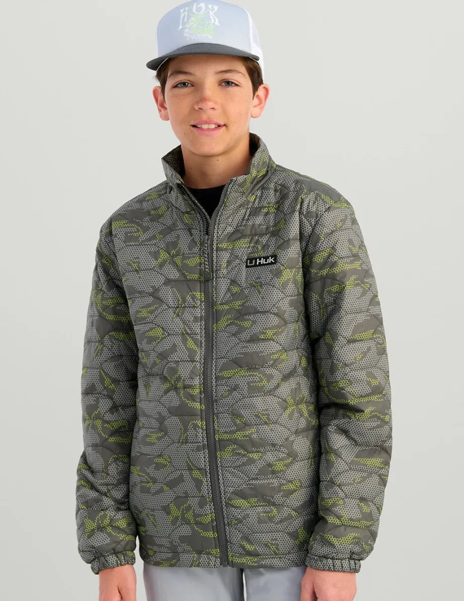 Huk Gear Insulation-Kids Huk Scale Jacket Volcanic Ash Geo Camo