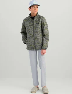 Huk Gear Insulation-Kids Huk Scale Jacket Volcanic Ash Geo Camo