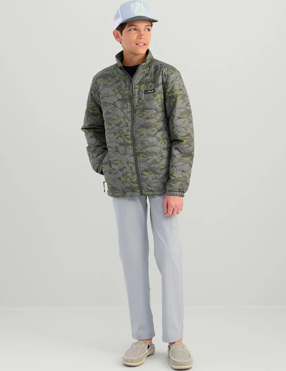 Huk Gear Insulation-Kids Huk Scale Jacket Volcanic Ash Geo Camo