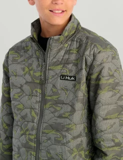Huk Gear Insulation-Kids Huk Scale Jacket Volcanic Ash Geo Camo