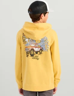 Huk Gear Hoodies & Pullovers-Kids Huk Truck Cotton Hoodie Harvest Wheat