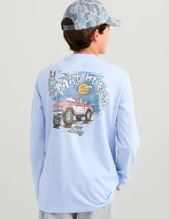 Huk Gear T-Shirts-Kids Huk Truck Long Sleeve Tee Windsurfer