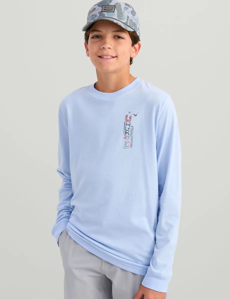 Huk Gear T-Shirts-Kids Huk Truck Long Sleeve Tee Windsurfer